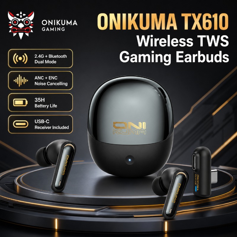 Wired Earphone Lightning - Bezprzewodowe słuchawki gamingowe ONIKUMA TX610, tryb